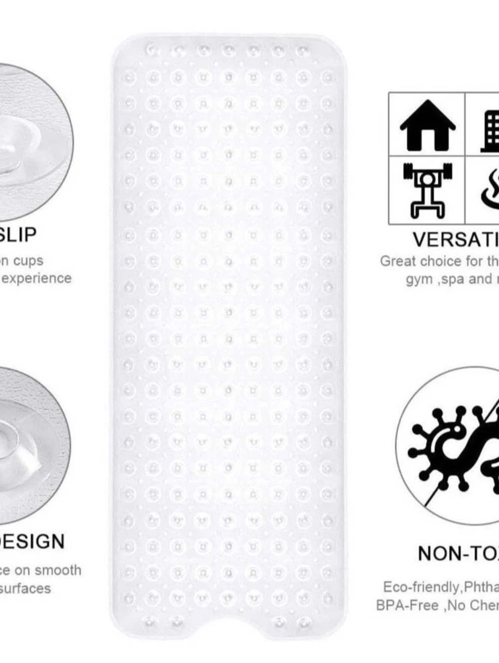 Clear Non-Slip Bathtub Mat